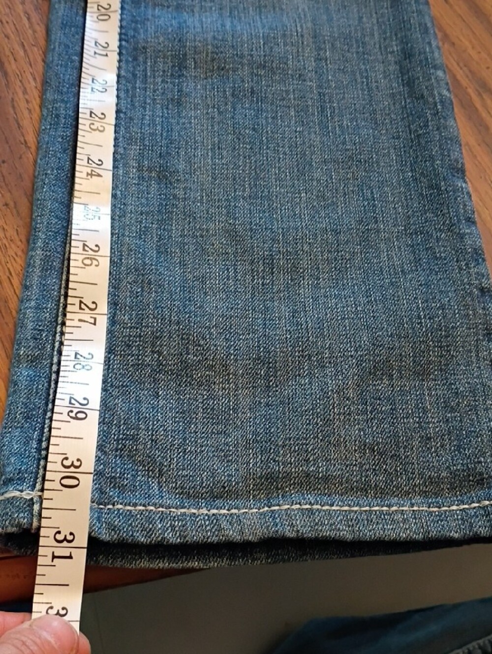 😍Miss Me Mid Blue Straight Leg Jeans with Embroidered Stud Pocket - Picture 9 of 14